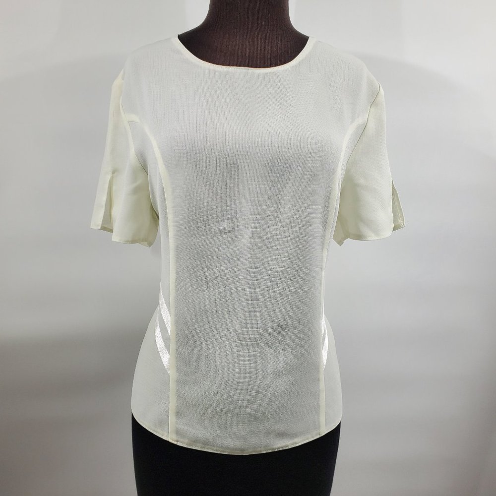 Light Cream Blouse with Zipped back closure
